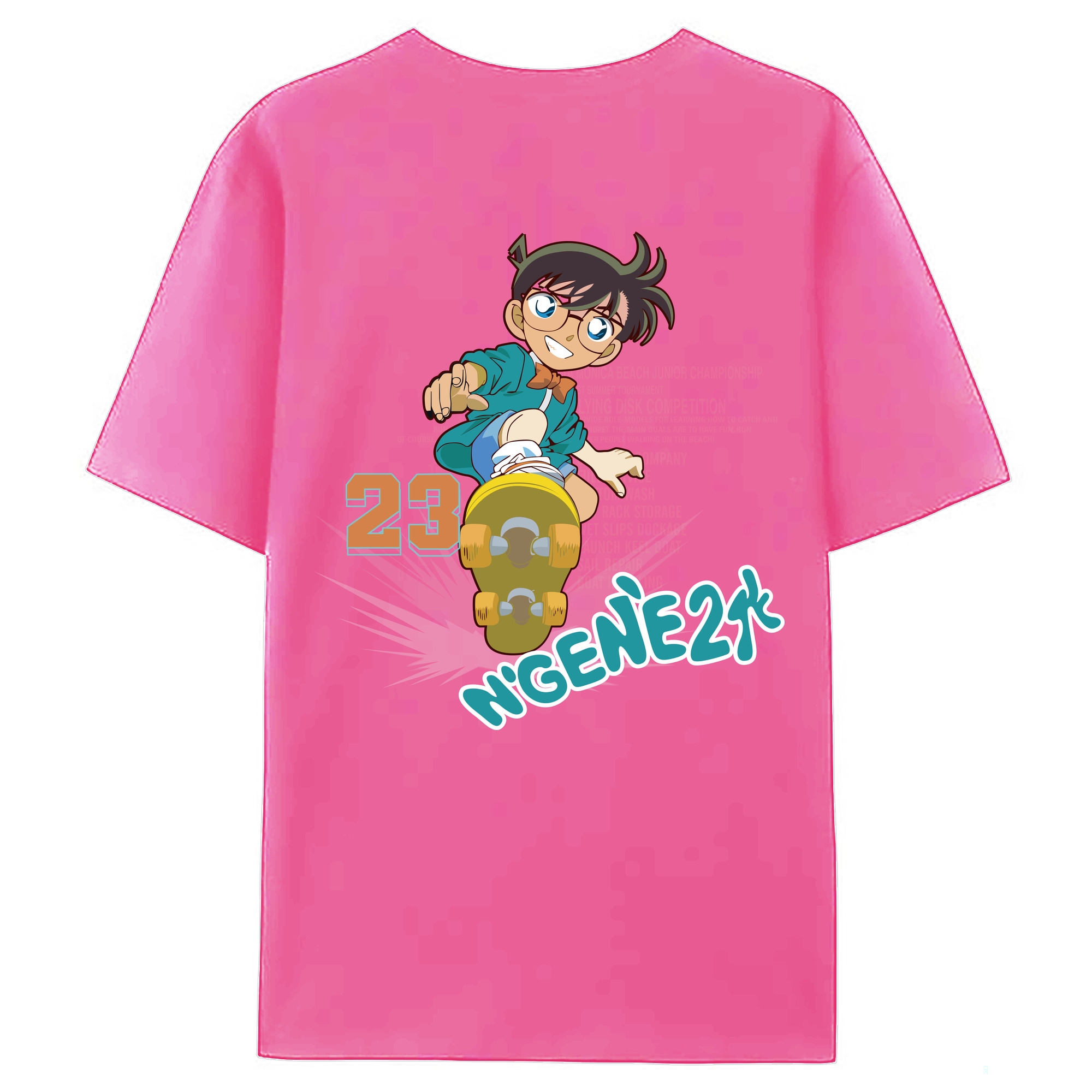 （画像用） 名探偵コナン 江戸川 コナン Detective Conan Conan Edogawa レディース半袖Tシャツ(バックプリント)